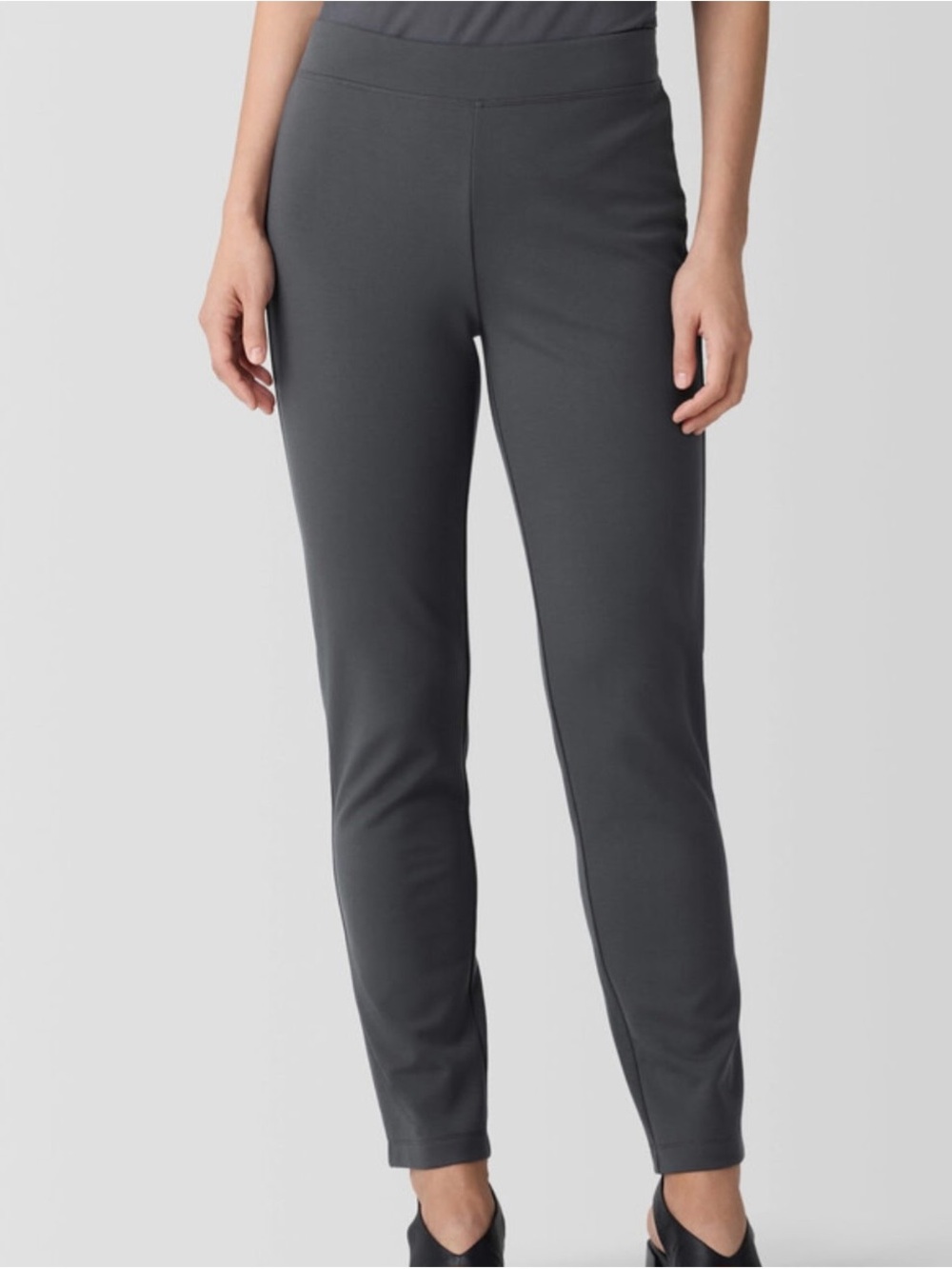 Eileen Fisher Slim Ponte Ankle Pants - Charcoal Gray